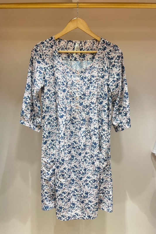 BUTTON UP FLORAL DRESS