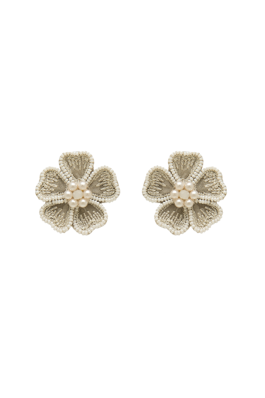 PEARL FLORAL STUDS