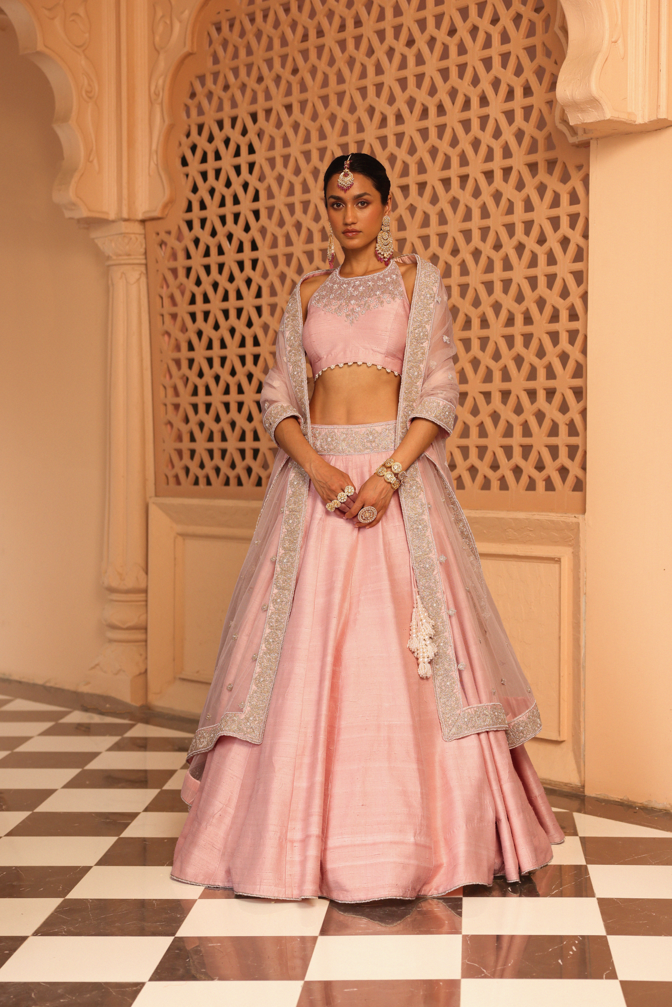 Humeyra - Rosepink Lehenga with Blouse and Dupatta