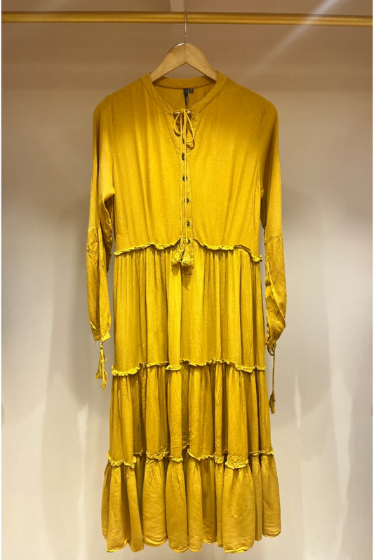 YELLOW FRILL DRESS