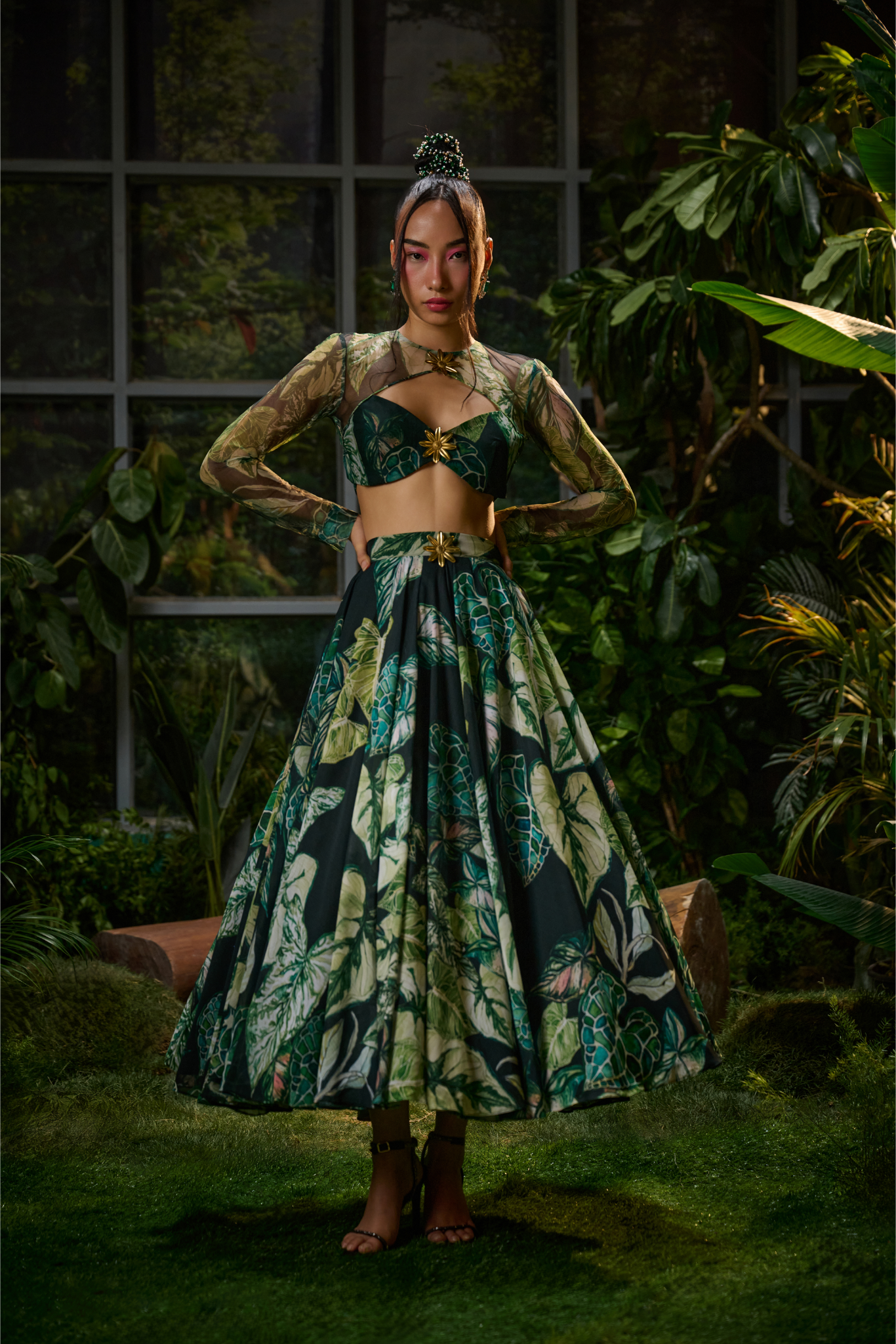 Forest green lehenga