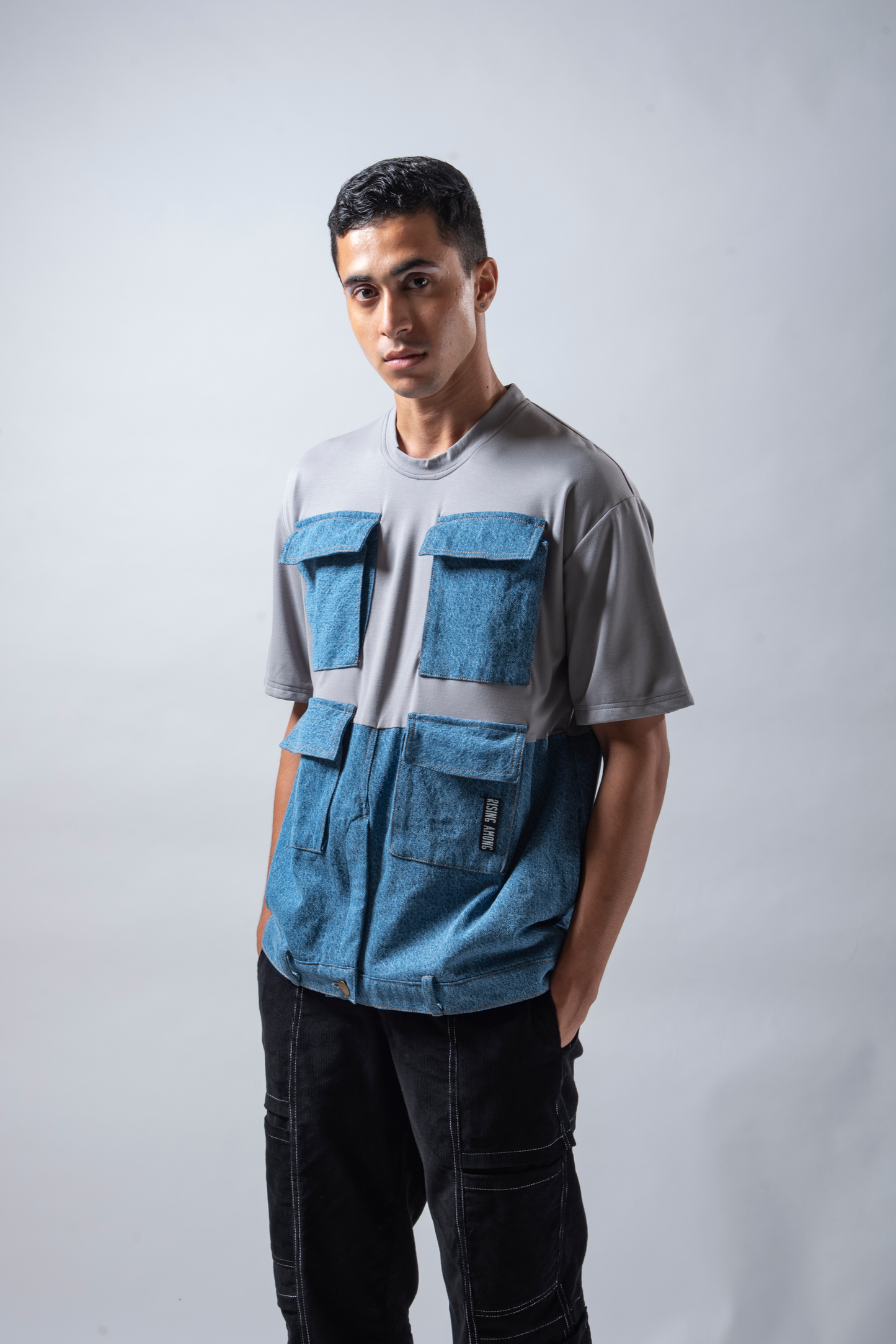 DENIM UTILITY POCKET TEE