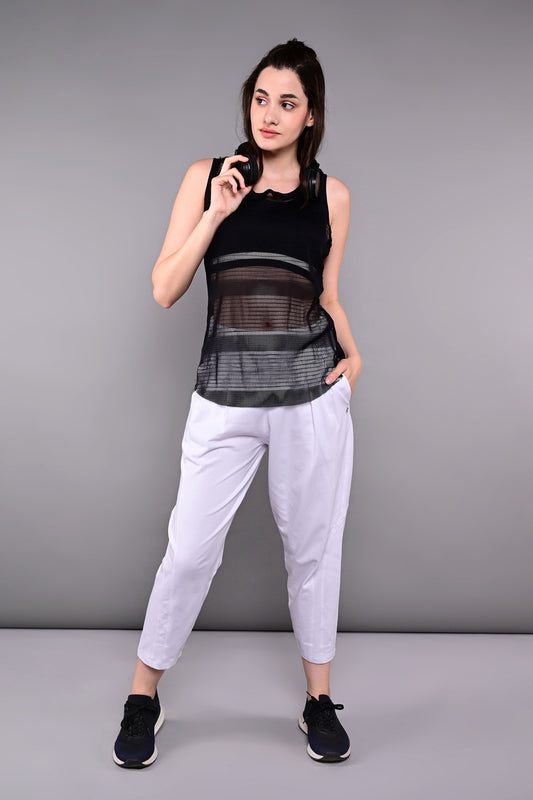 Pleated Yoga Pant With Smocked Waistband