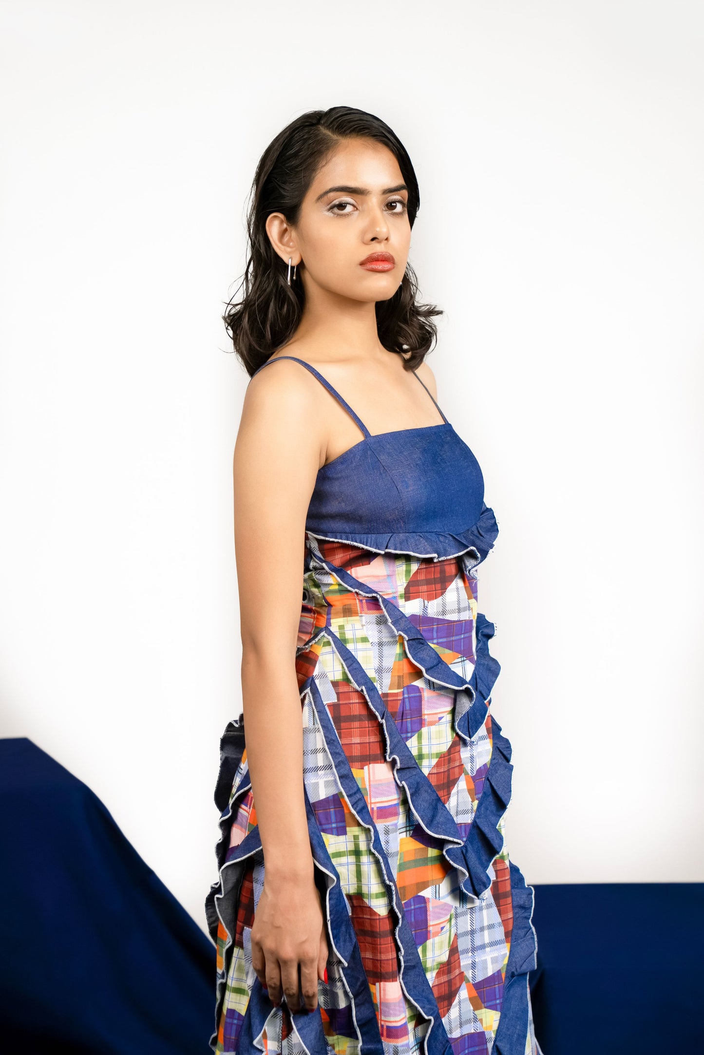 quiet chaos ruffle maxi dress