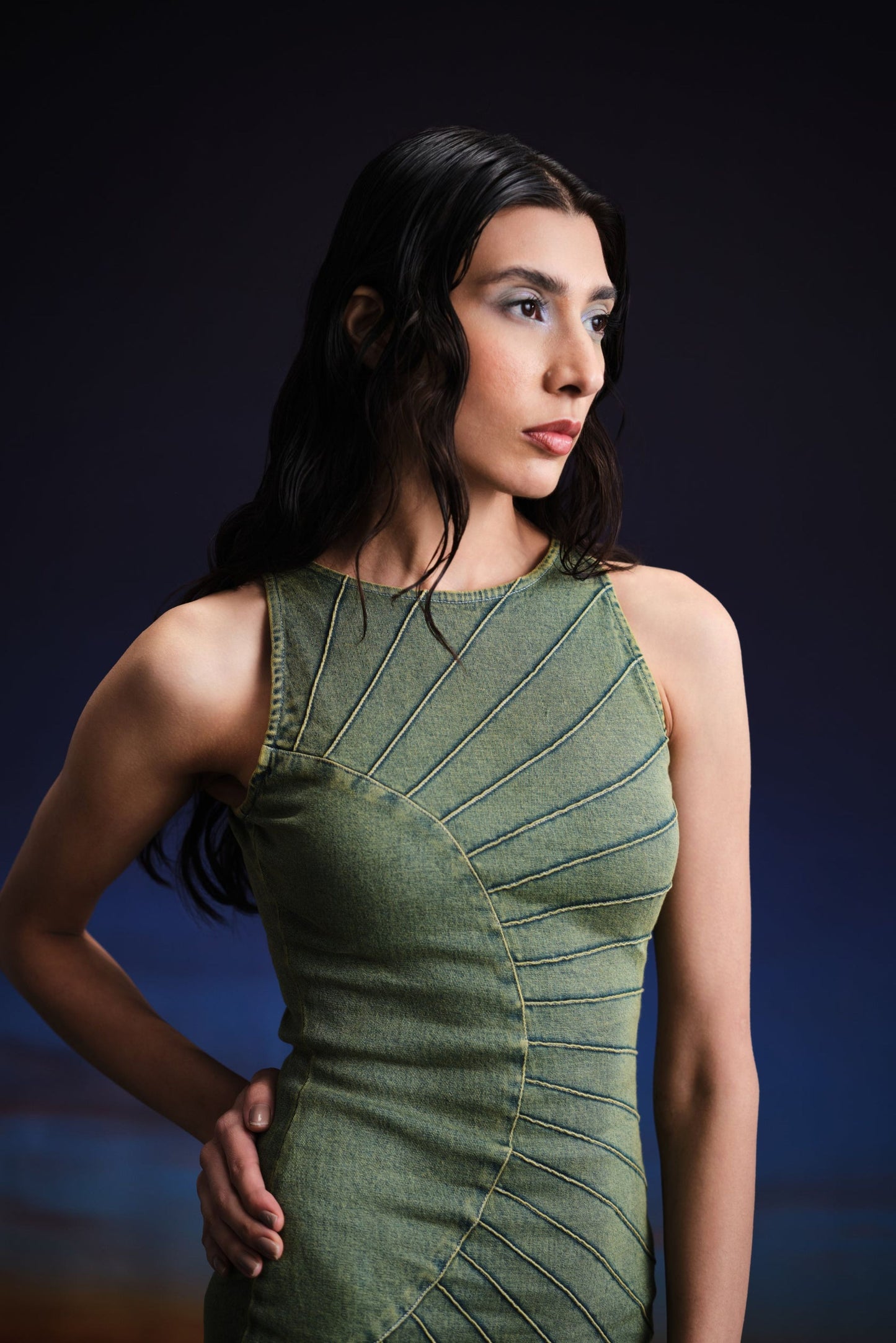 vintage green mini dress