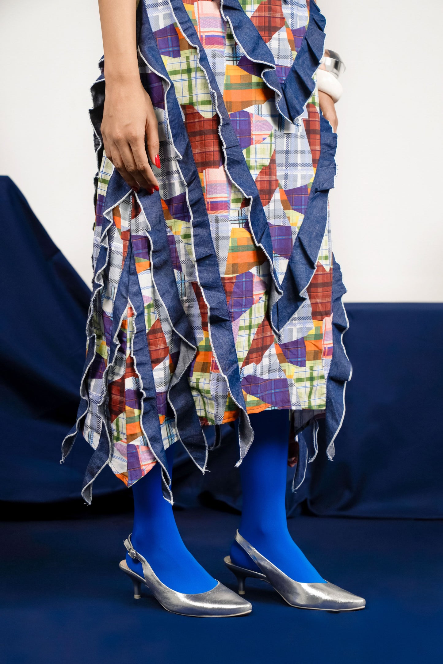 quiet chaos ruffle maxi dress