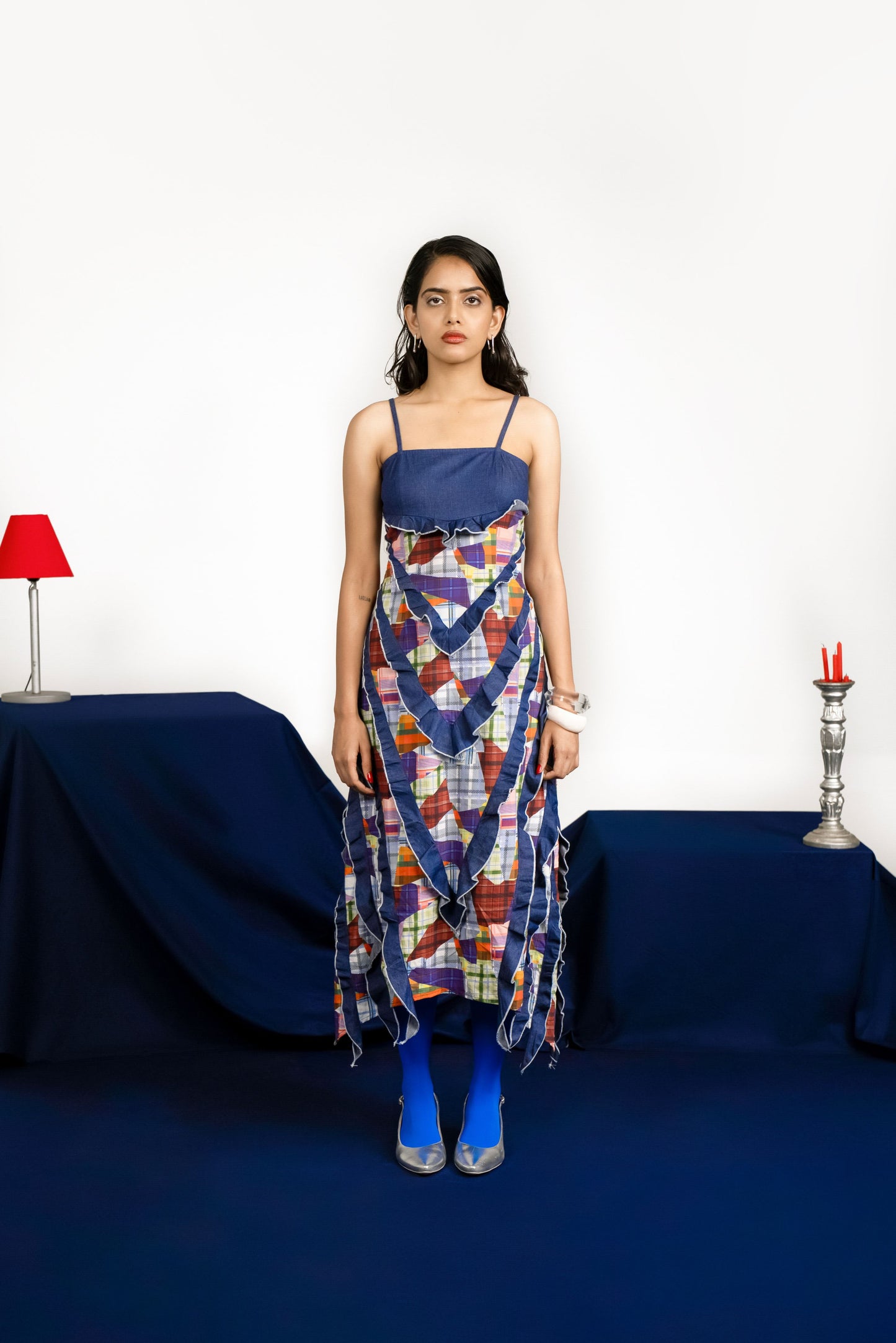 quiet chaos ruffle maxi dress