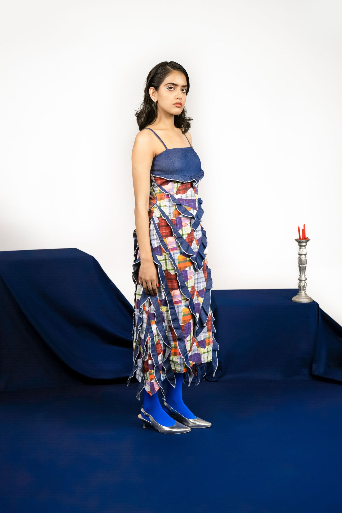 quiet chaos ruffle maxi dress