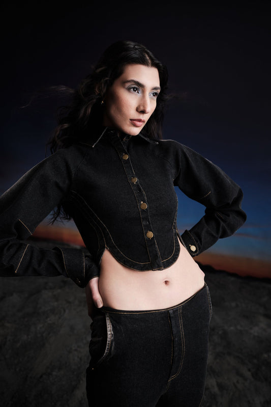 haze denim top