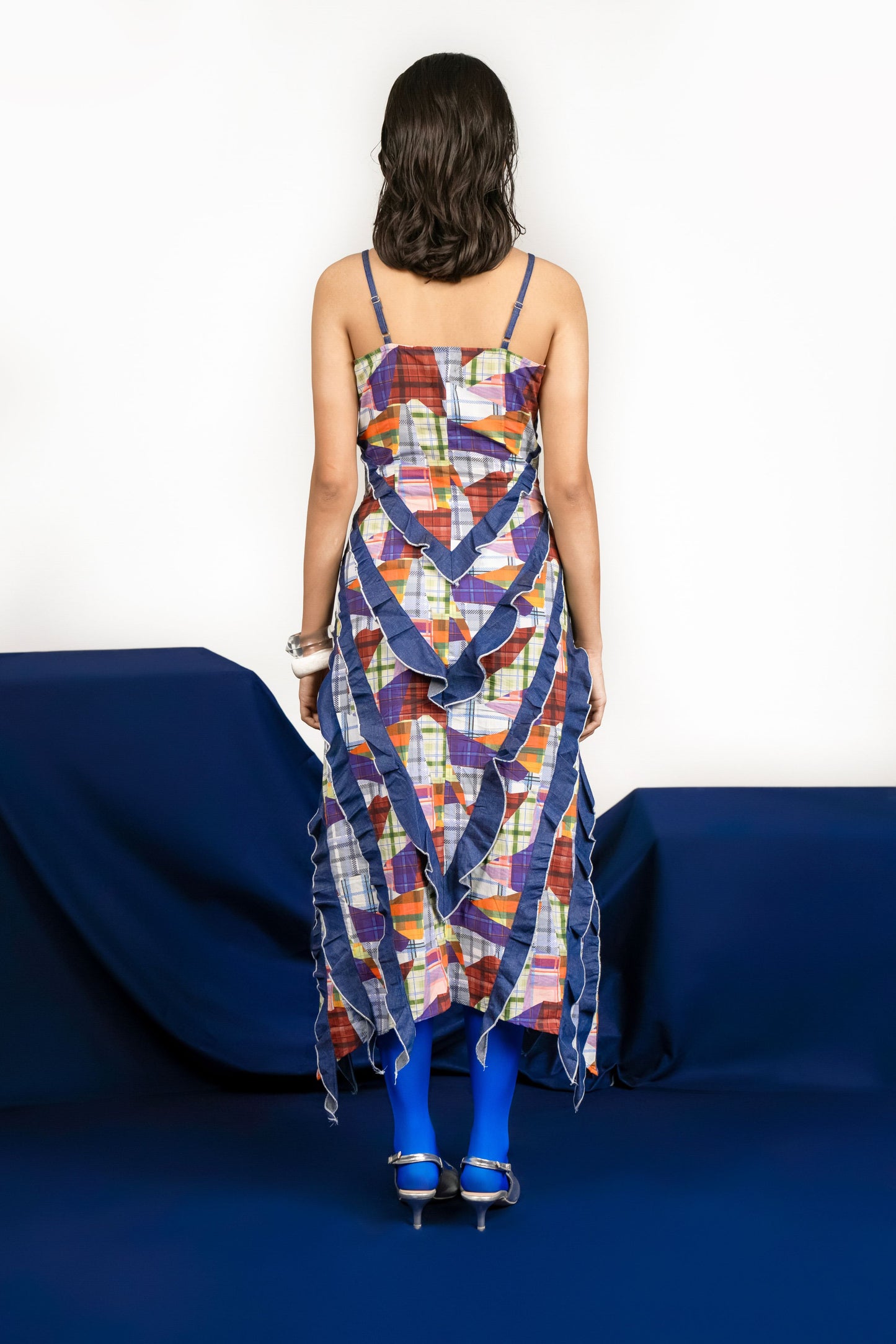 quiet chaos ruffle maxi dress