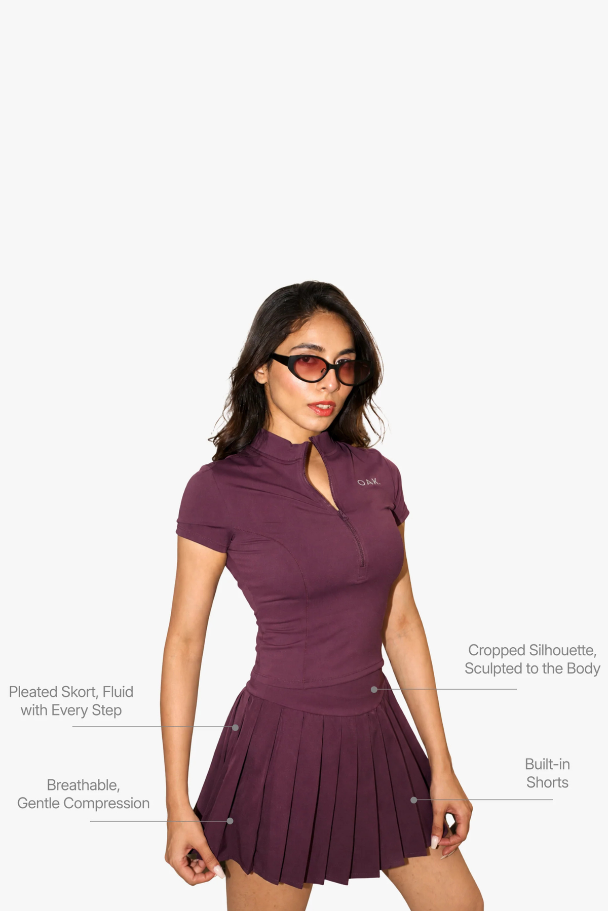The Court Skort in Grape Purple