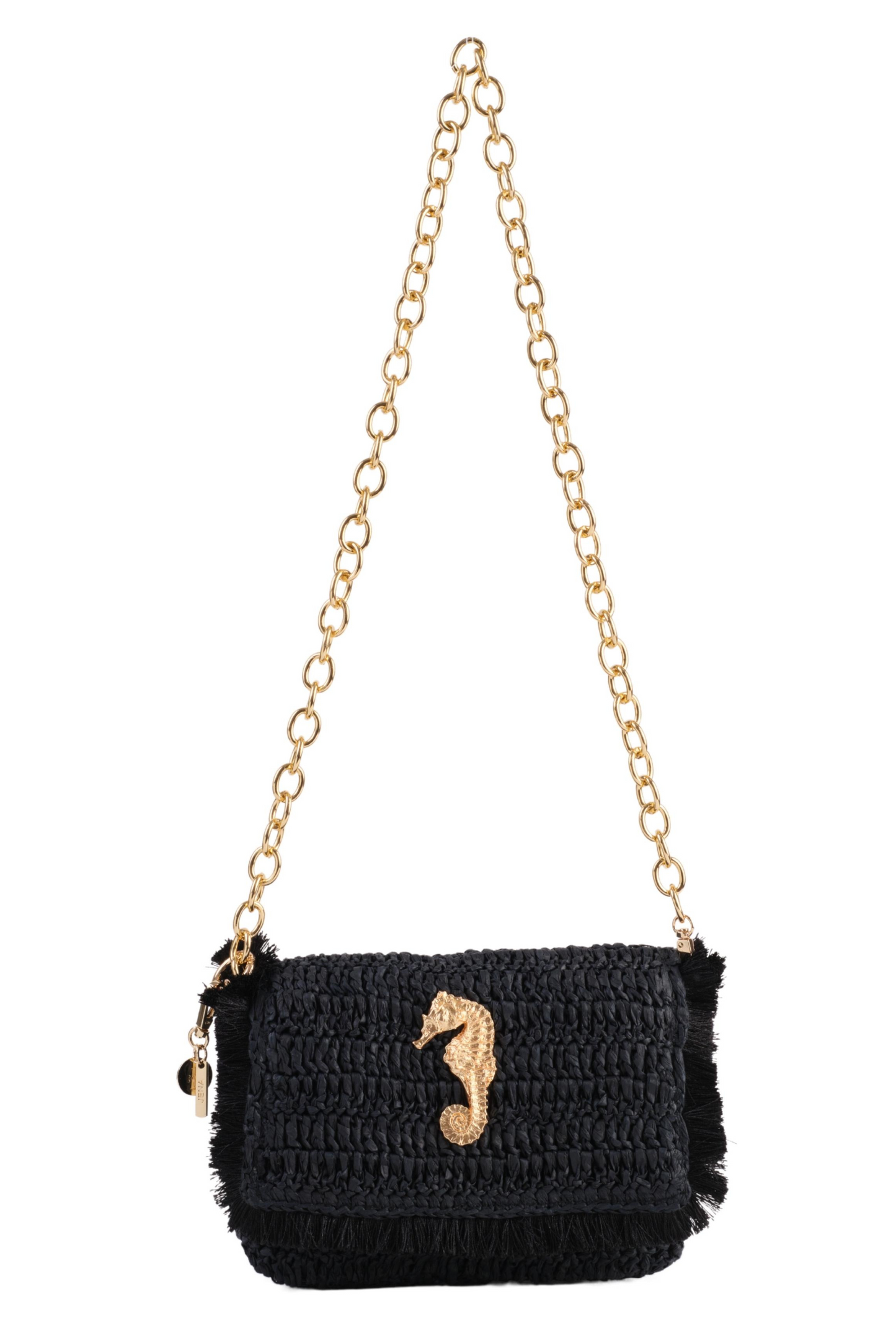 Black Raffia Crossbody