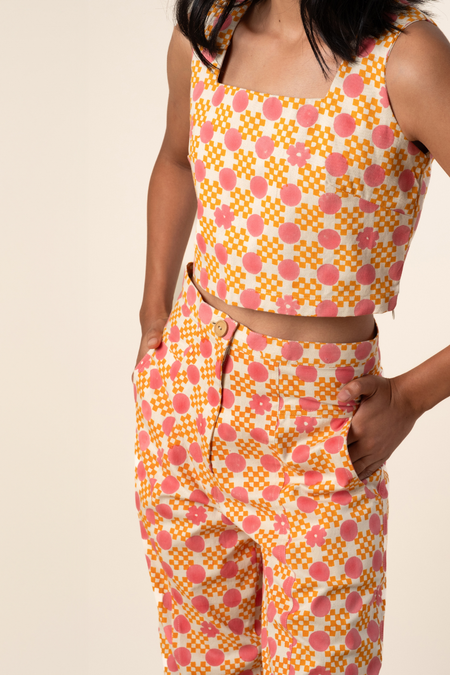 Emi Pants - Floral Gingham