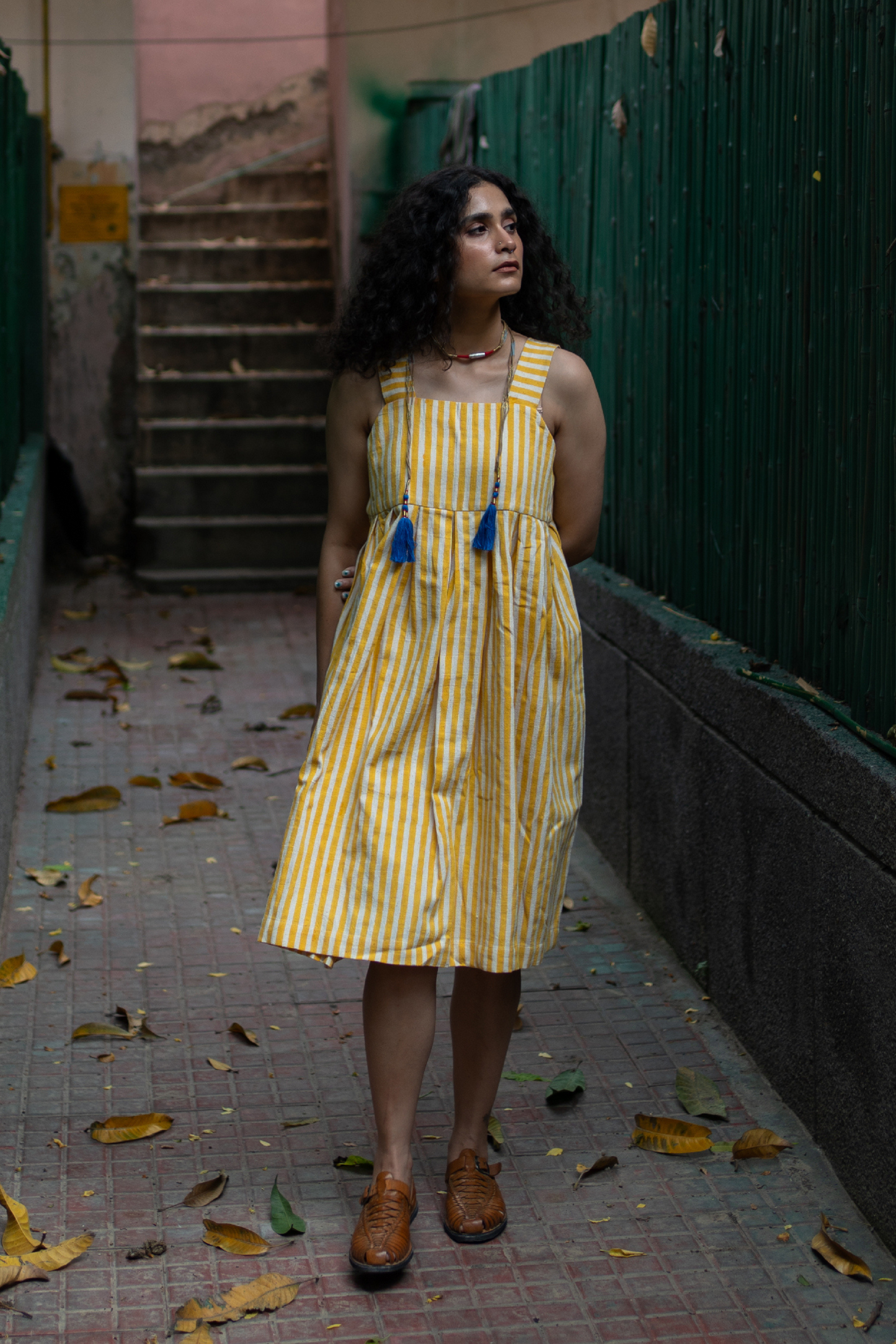 Hana Dress - Yellow Stripes