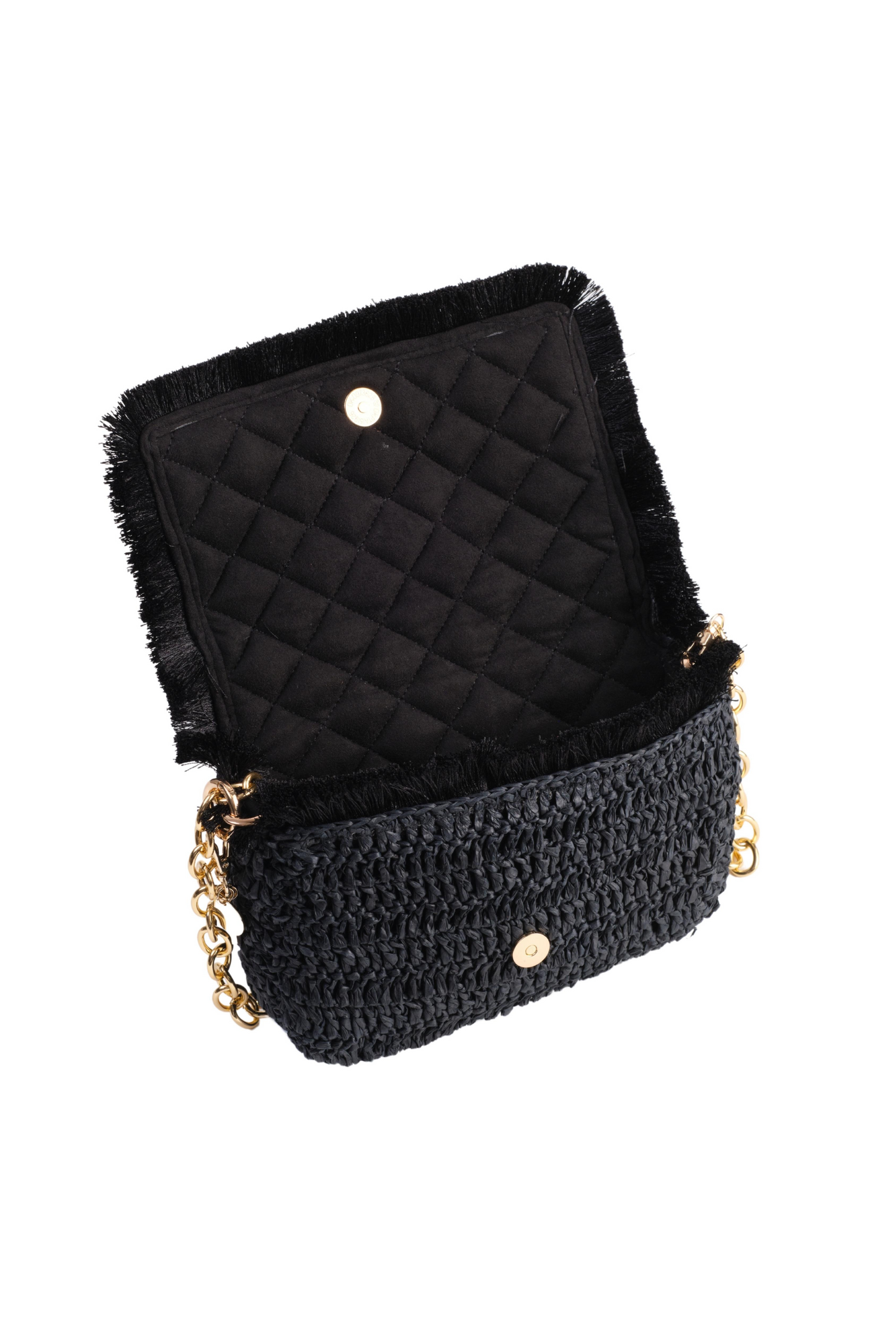 Black Raffia Crossbody