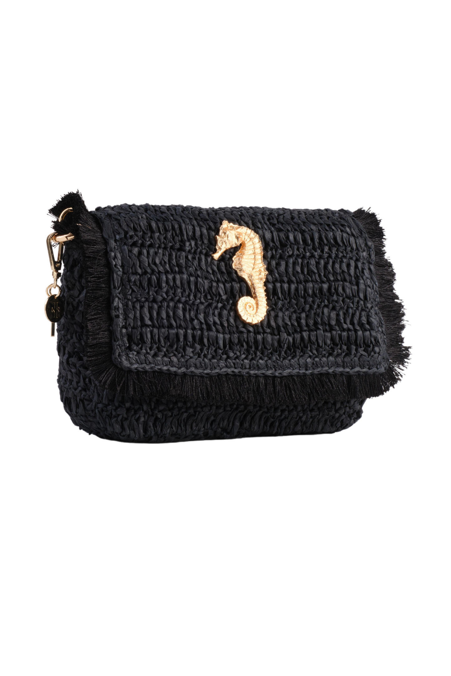 Black Raffia Crossbody