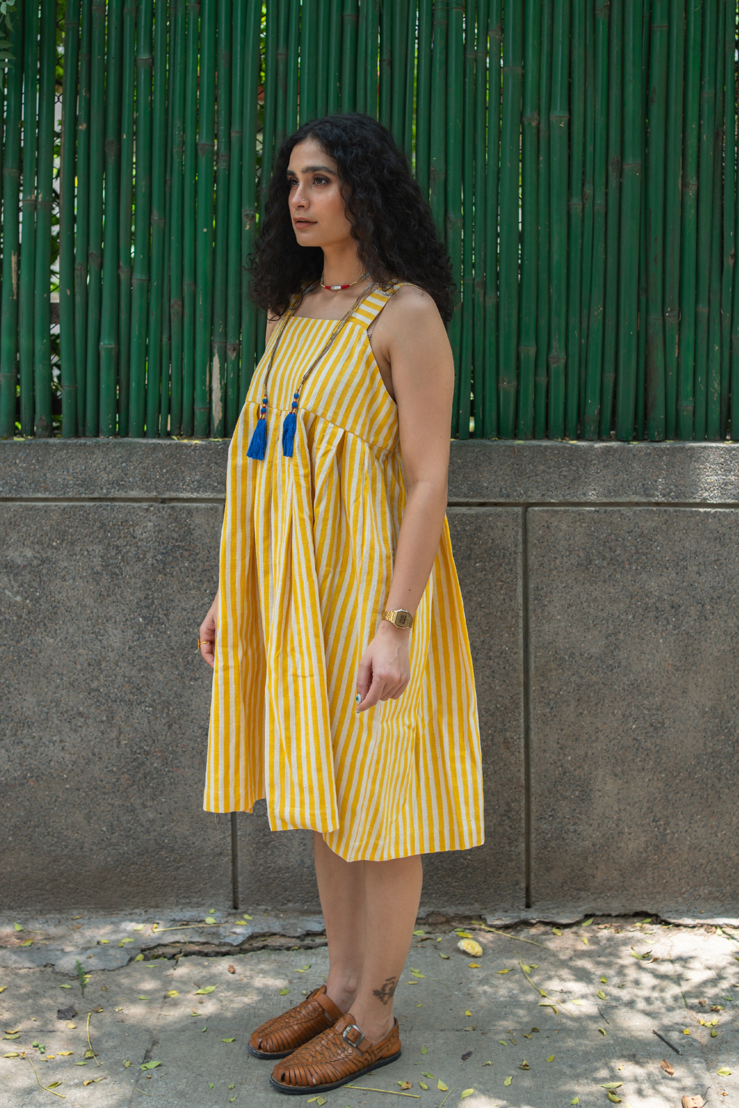 Hana Dress - Yellow Stripes