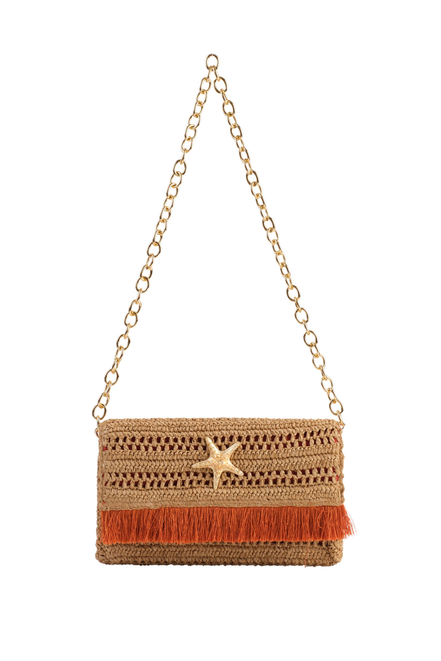 Natural Slim Raffia Clutch