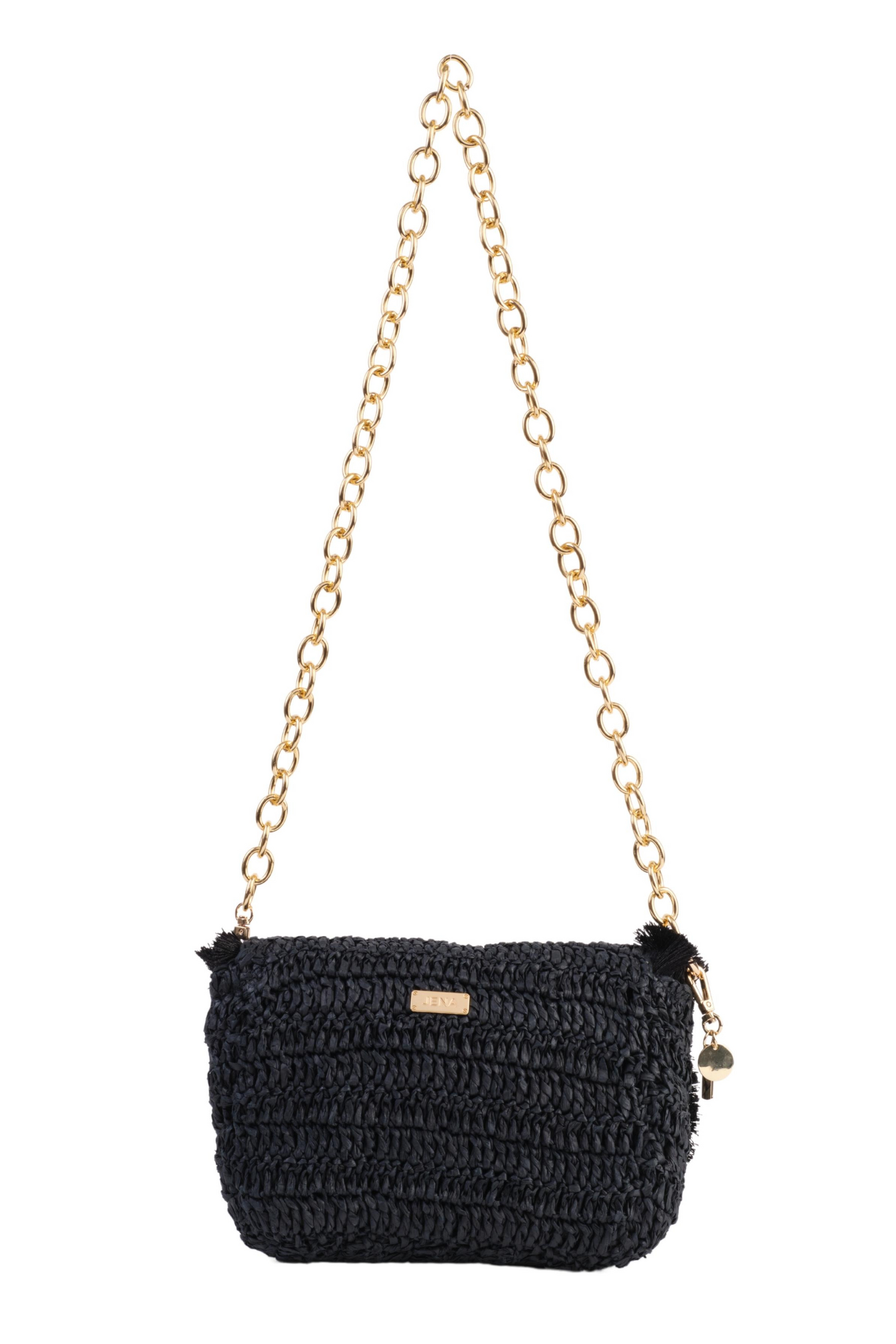 Black Raffia Crossbody