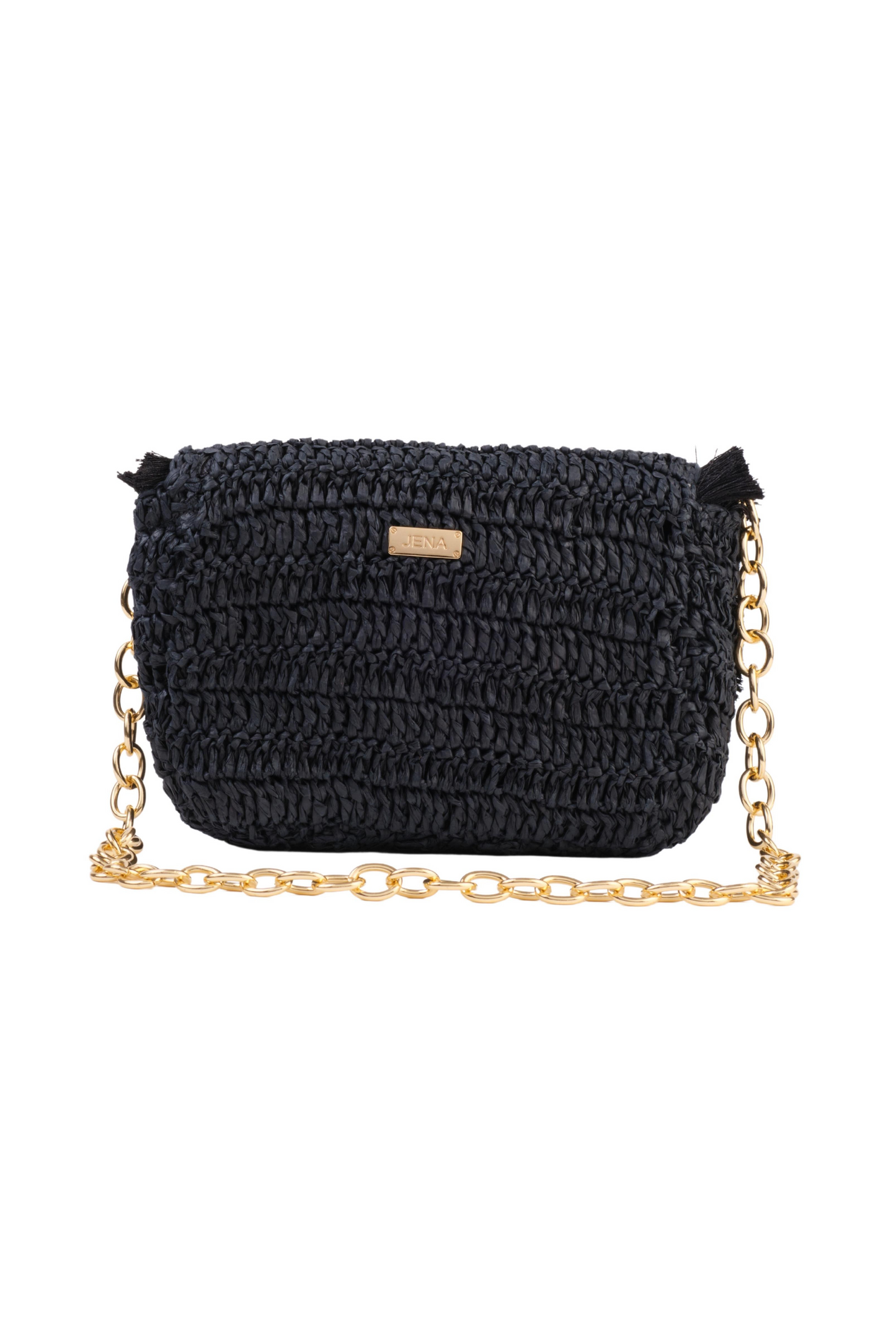 Black Raffia Crossbody