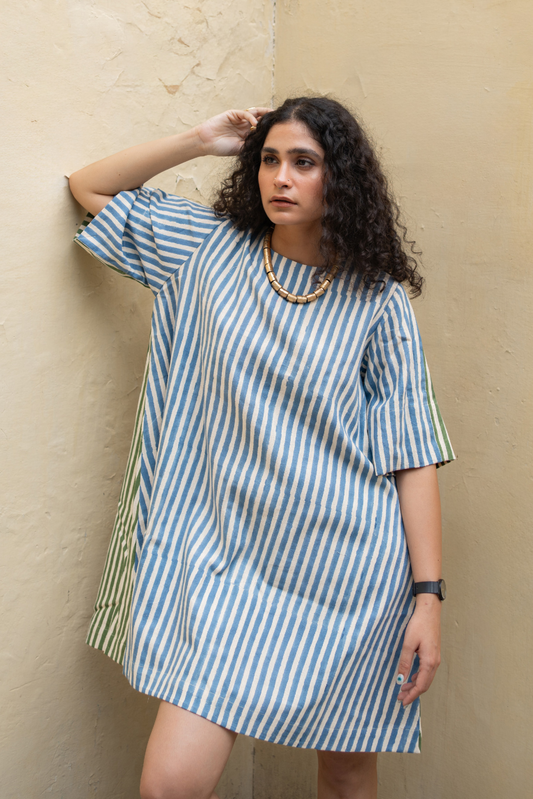 Jun Dress - Dual Stripes