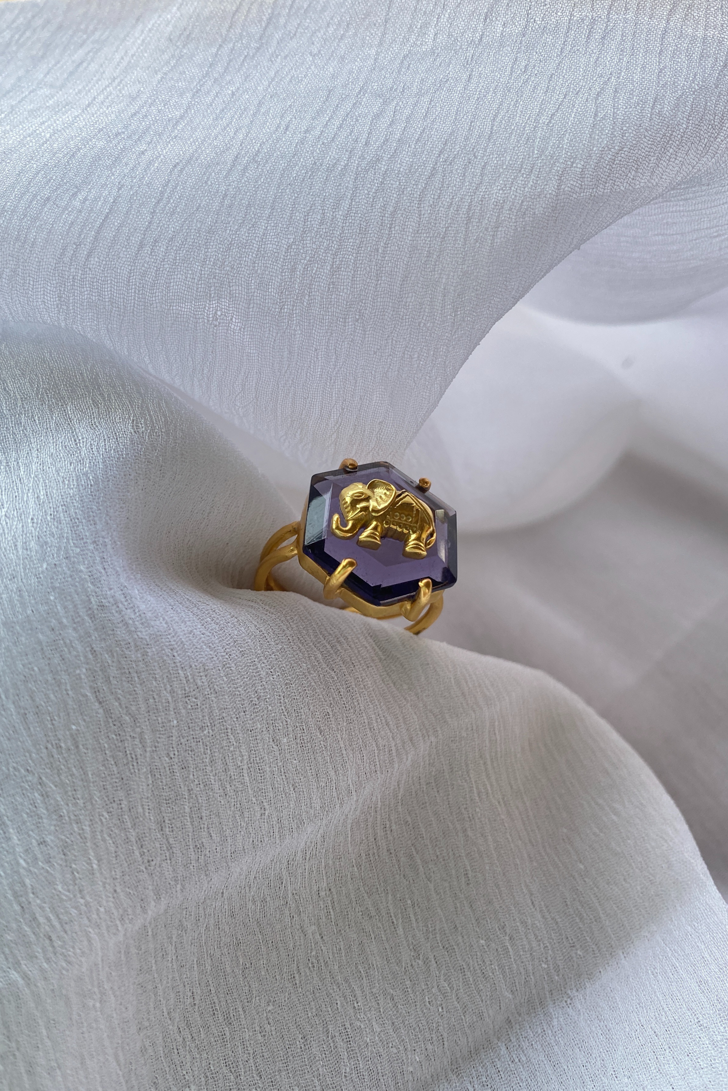 Amethyst Haathi Ring
