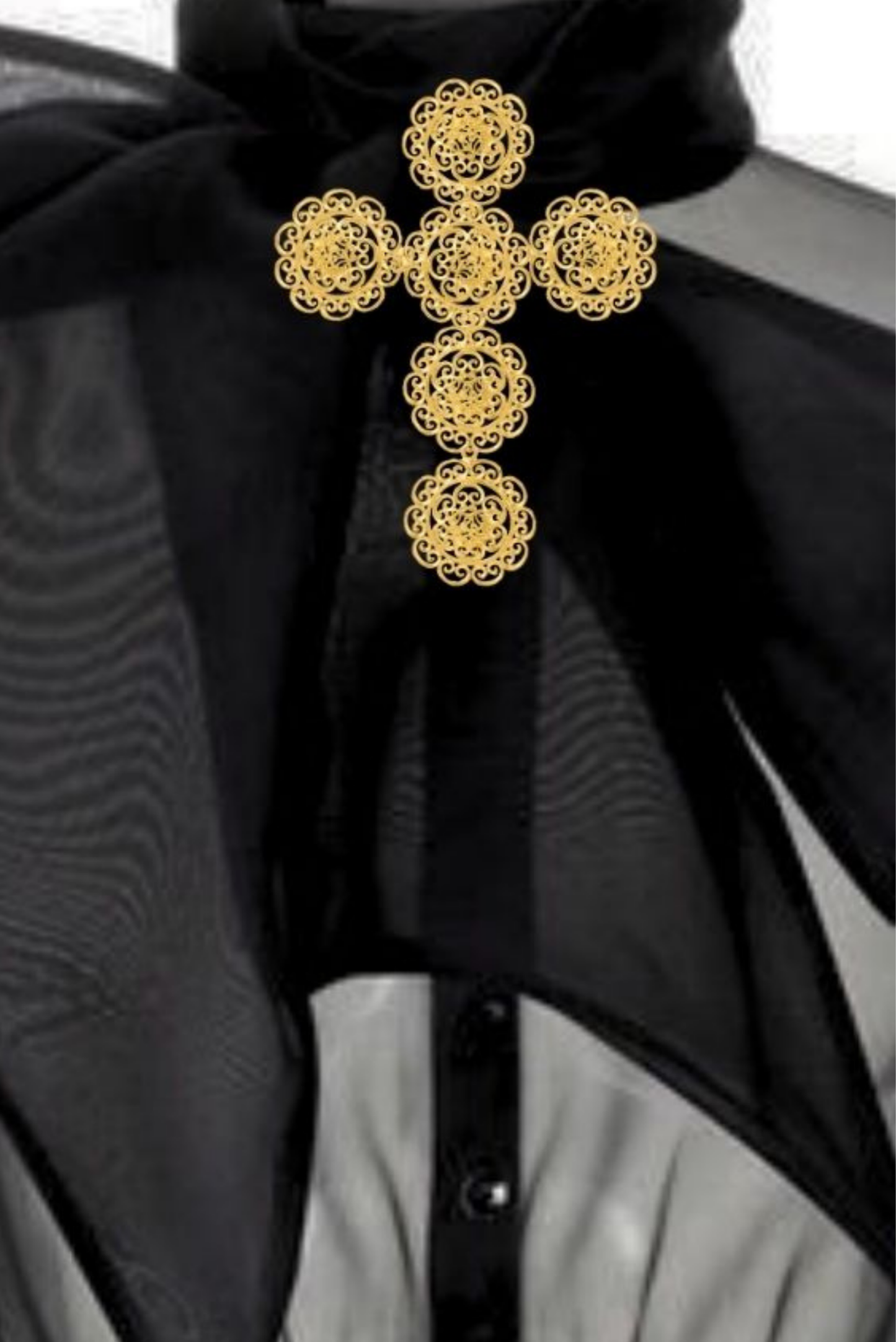 Cross Victorian Filigree Brooch and Pendant