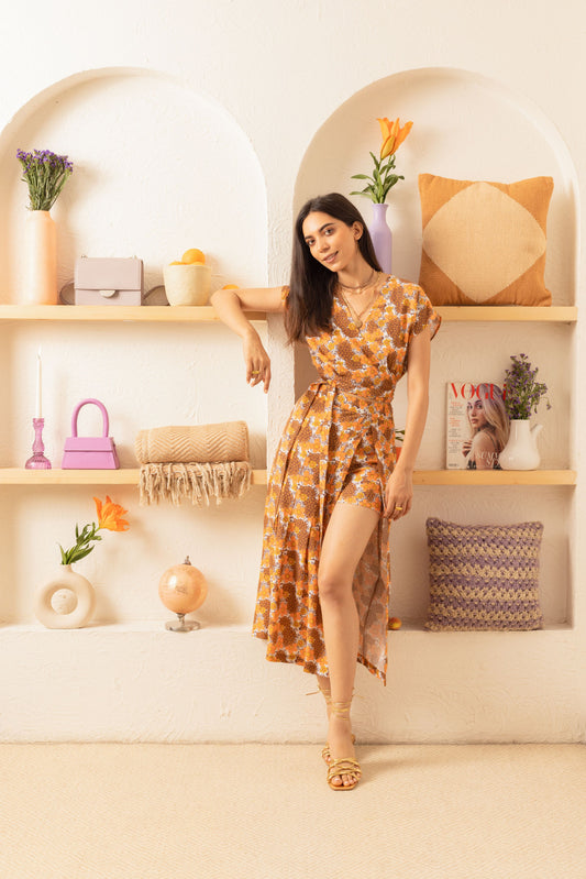 Orange Floral Set