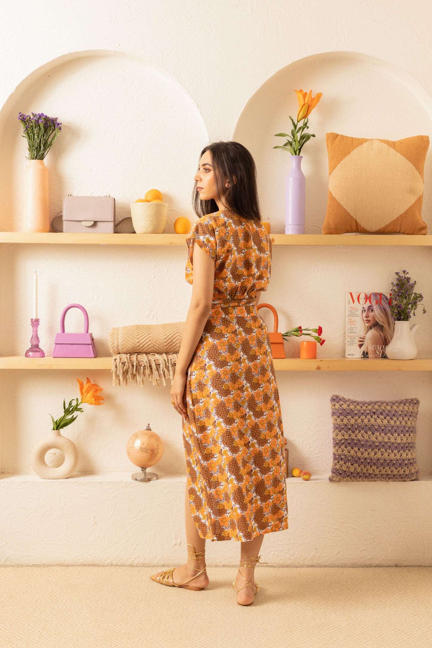 Orange Floral Set