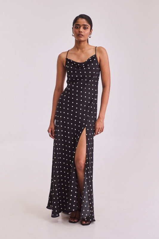 Black Polka Slip Dress