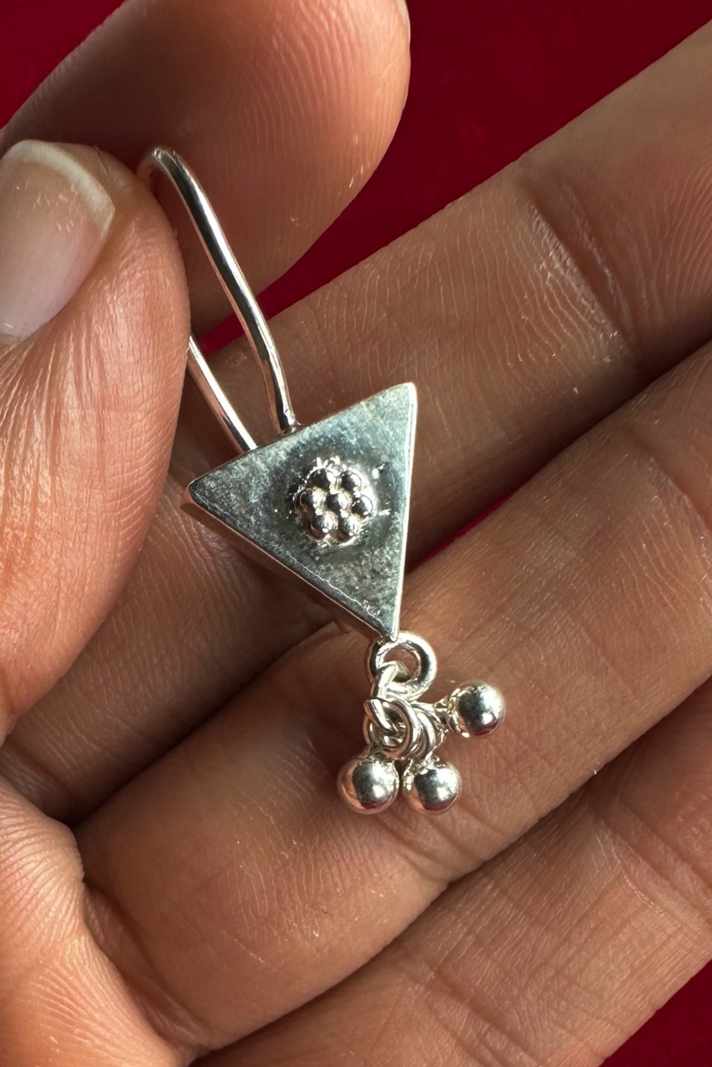 Trinetra Baali Earrings- Silver