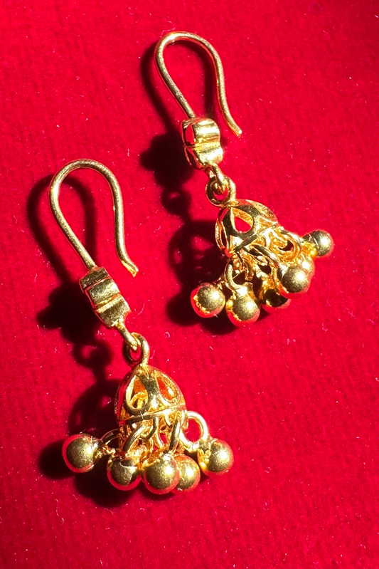 Kinkini Jhumki Earrings-Gold