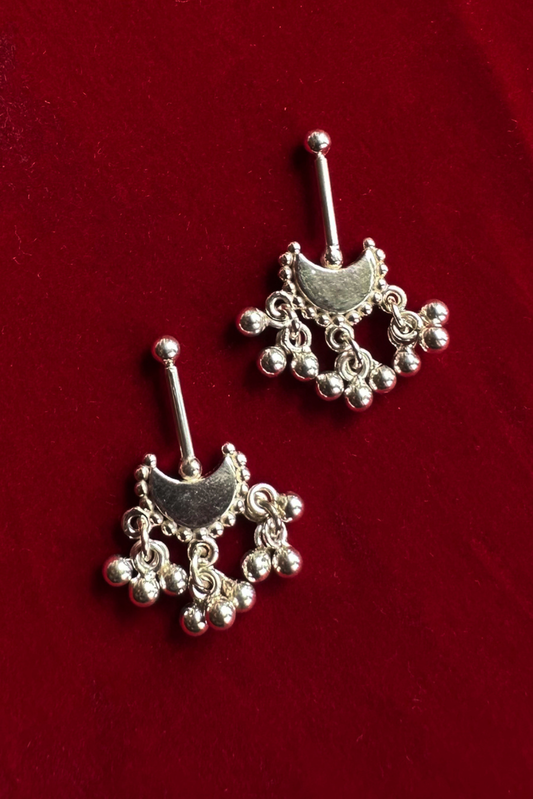 Chandra Bugadi Earrings- Silver