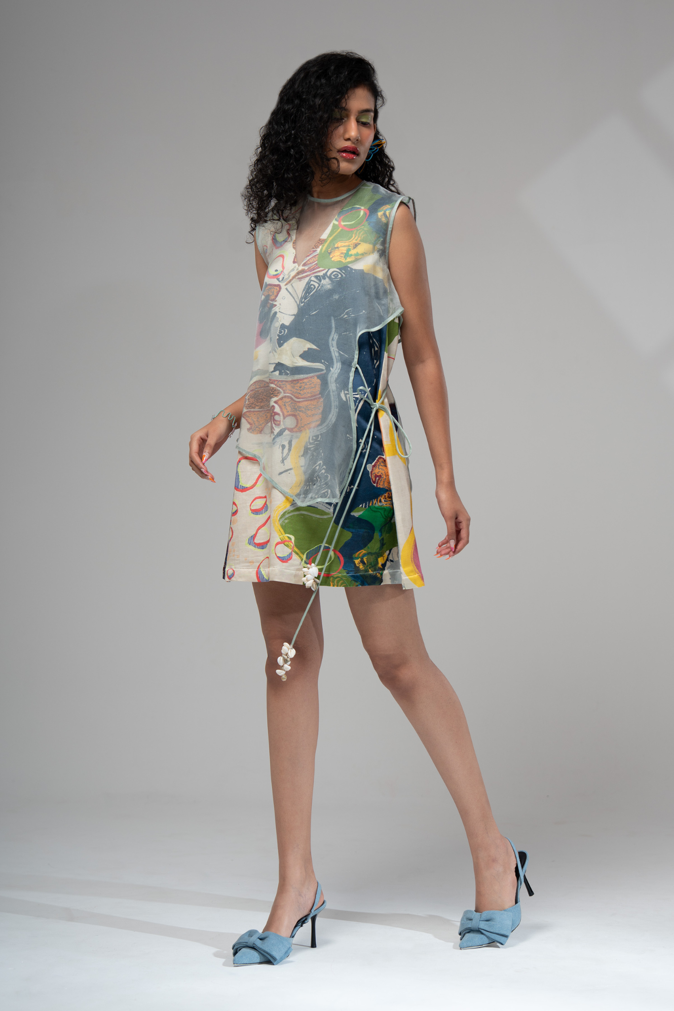 Milo Short Dress w/ Organza Bib