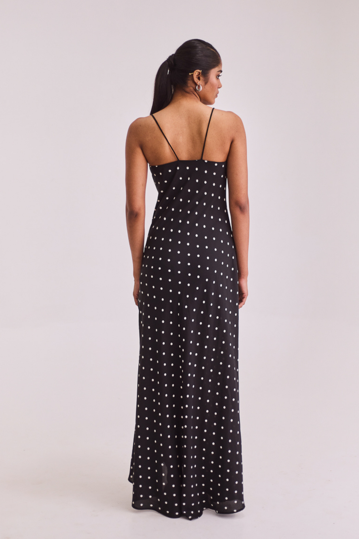 Black Polka Slip Dress