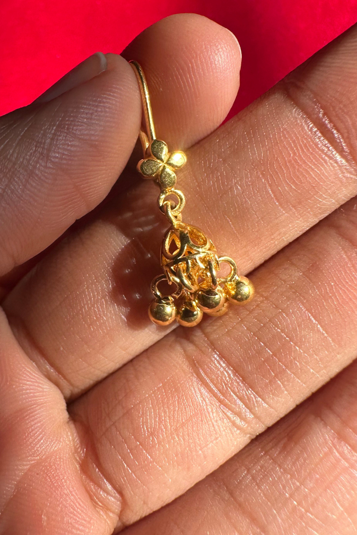 Kinkini Jhumki Earrings-Gold