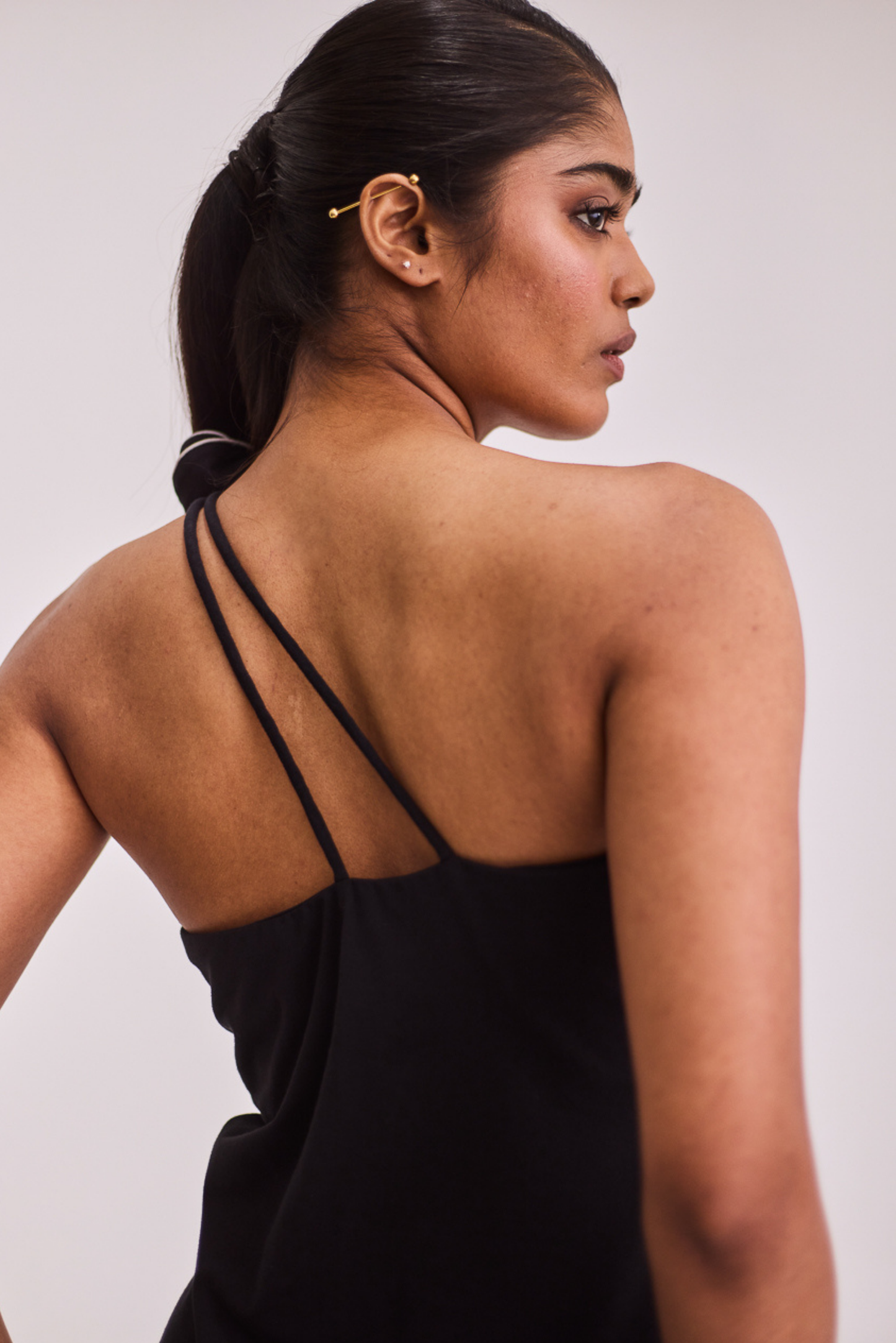 Black Maxi Dress with Rose Detailing