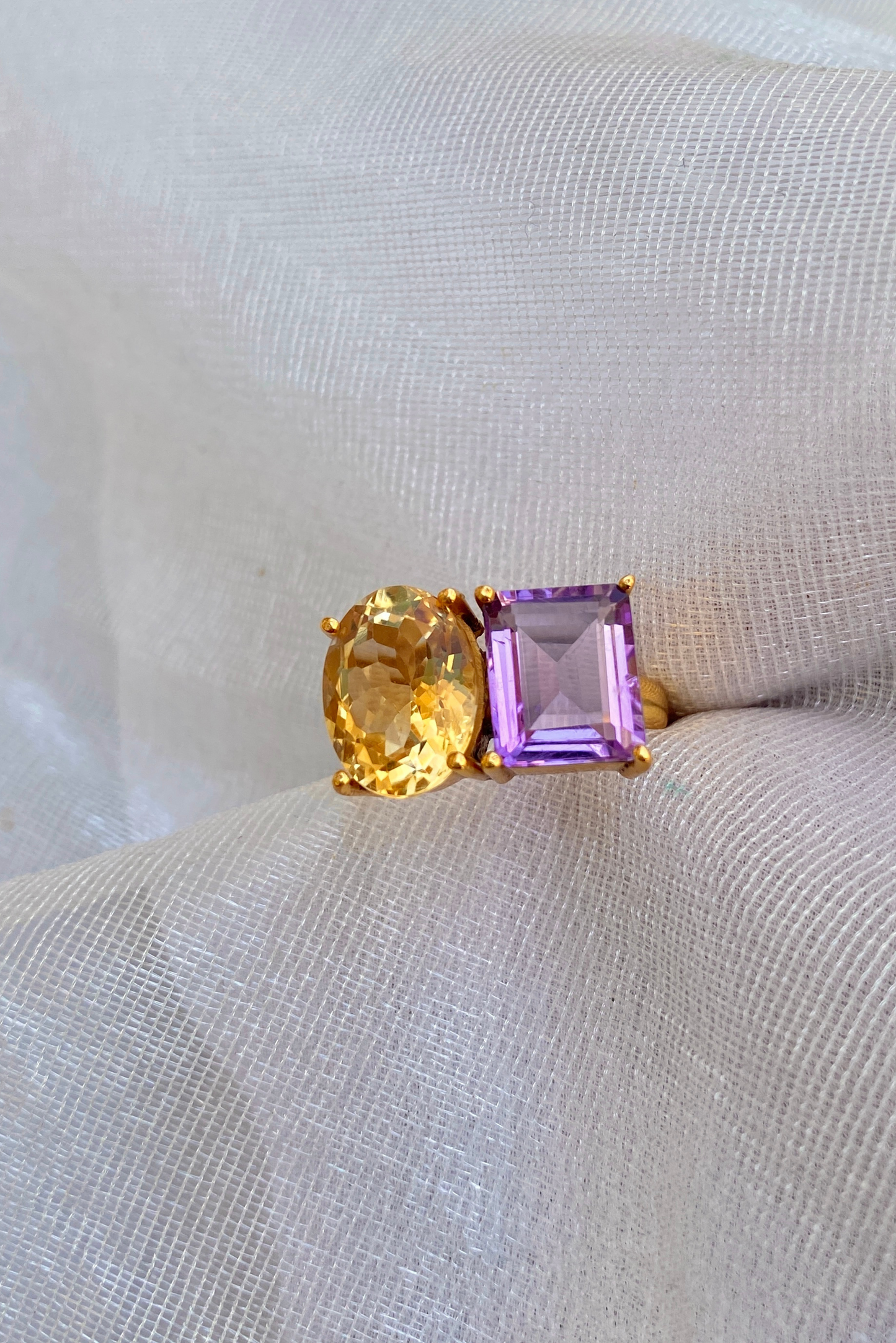 Amethyst Citrine Ring