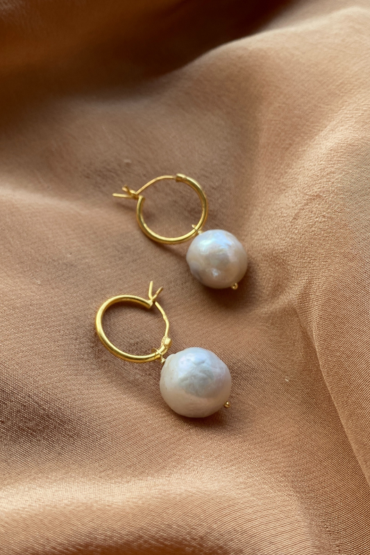 Everyday Pearl Hoops