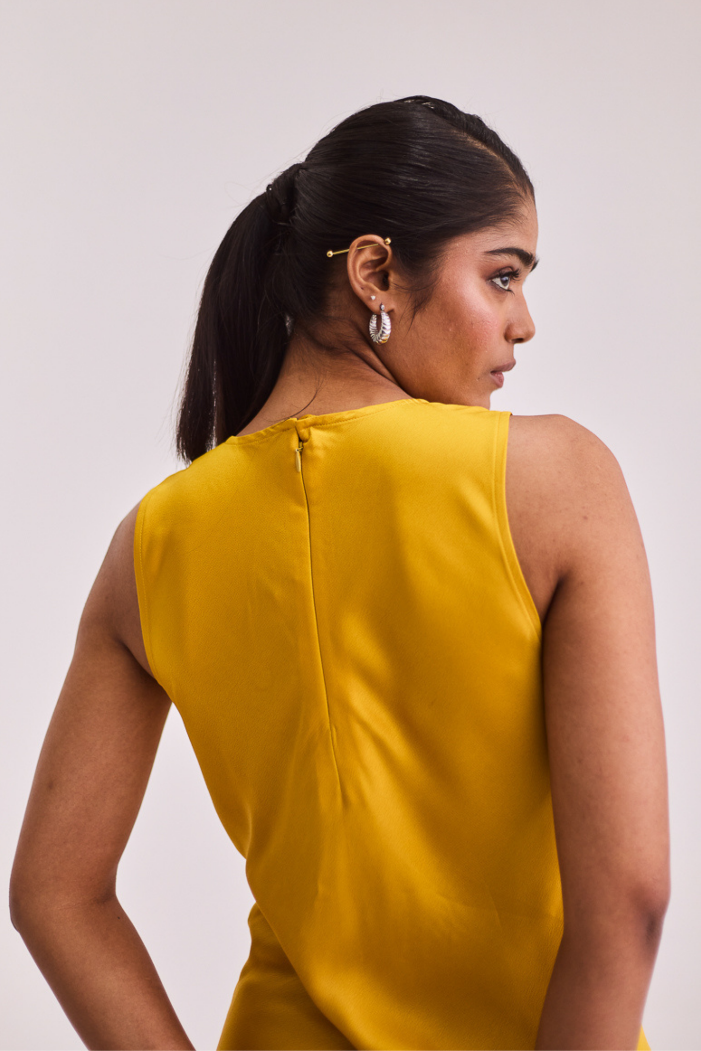 Yellow Satin Slip Dress