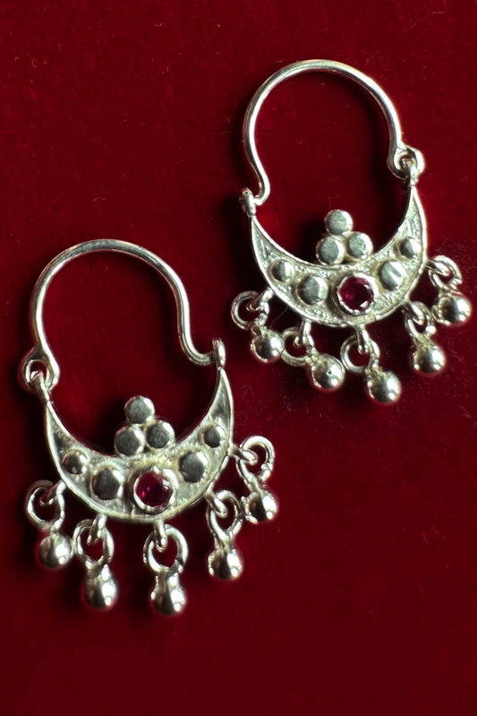 Suhaani Baali Hoop Earrings-Silver