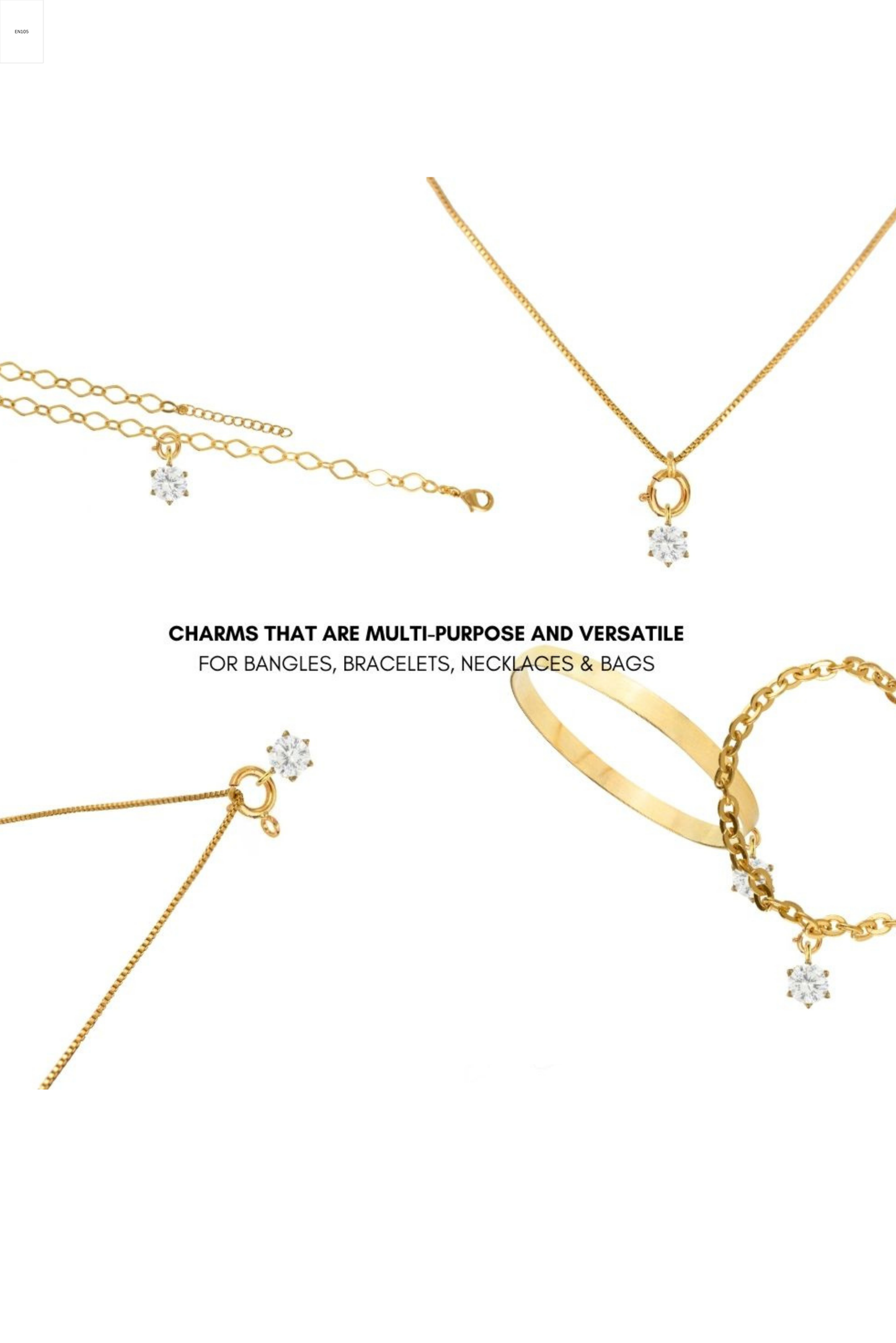 Crystal Diamond Pendant and Charm