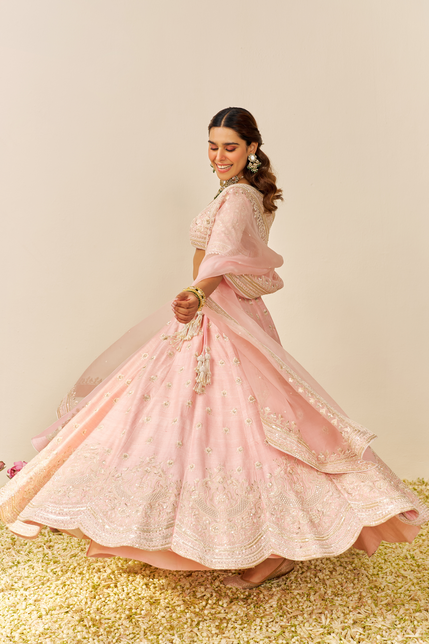 Fida- Blush Pink Lehenga With Blouse And Dupatta