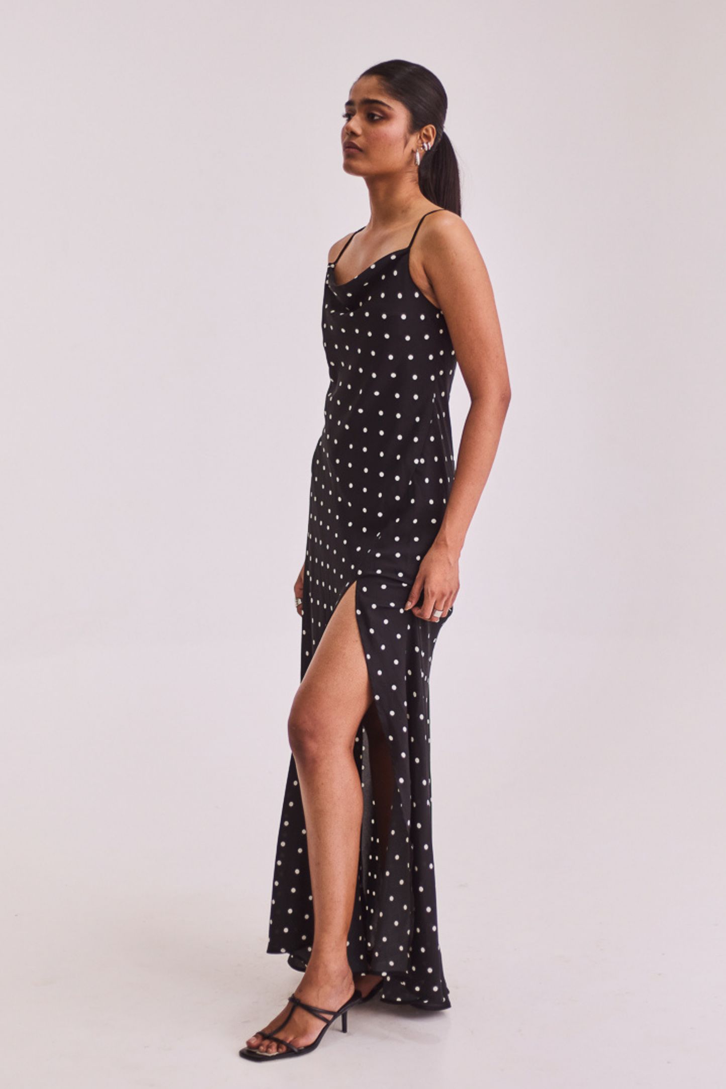 Black Polka Slip Dress