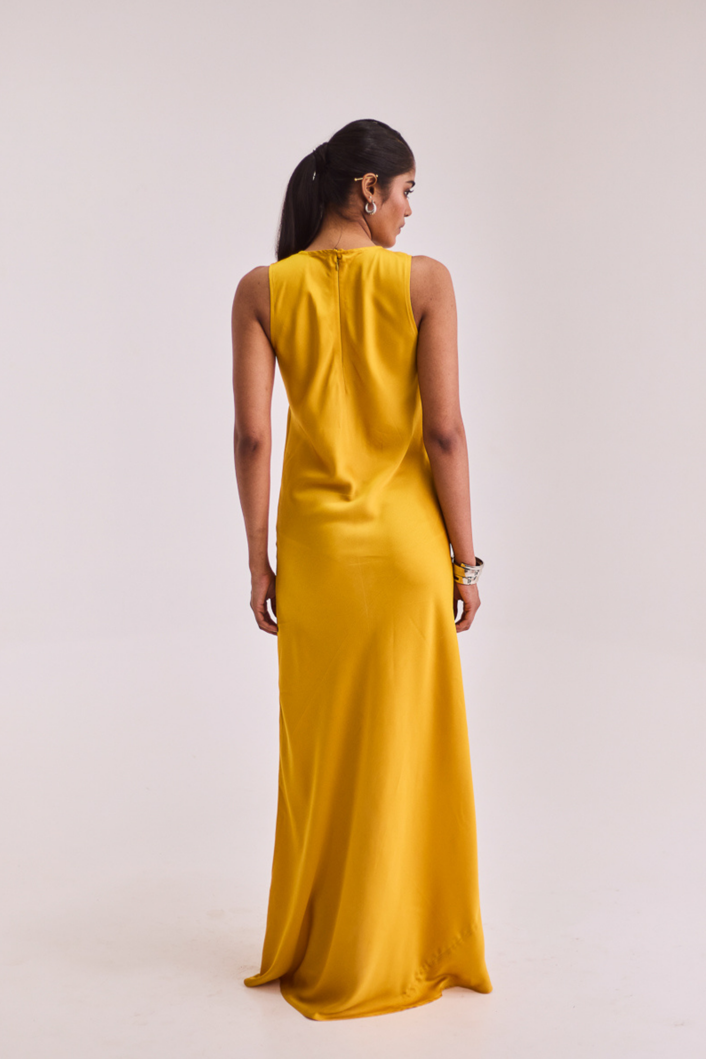 Yellow Satin Slip Dress