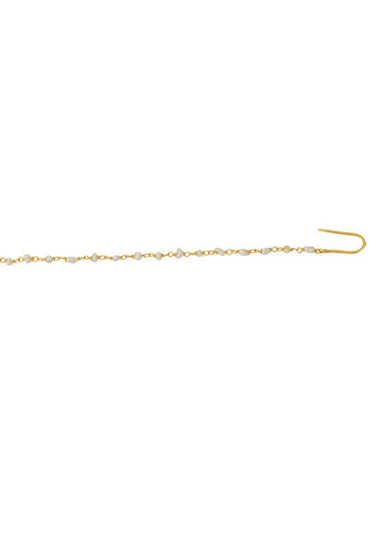 Delicate Dream Nose RIng with Mirror Polki and Pearls