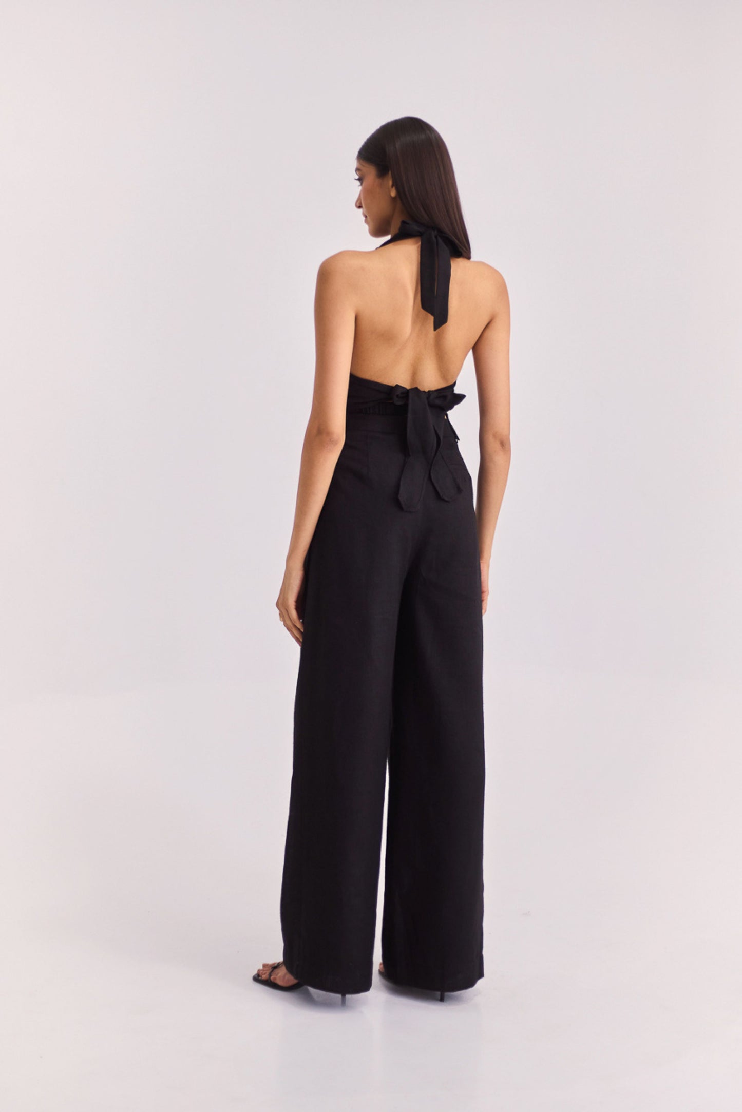 Black Halter Top & Trouser Set
