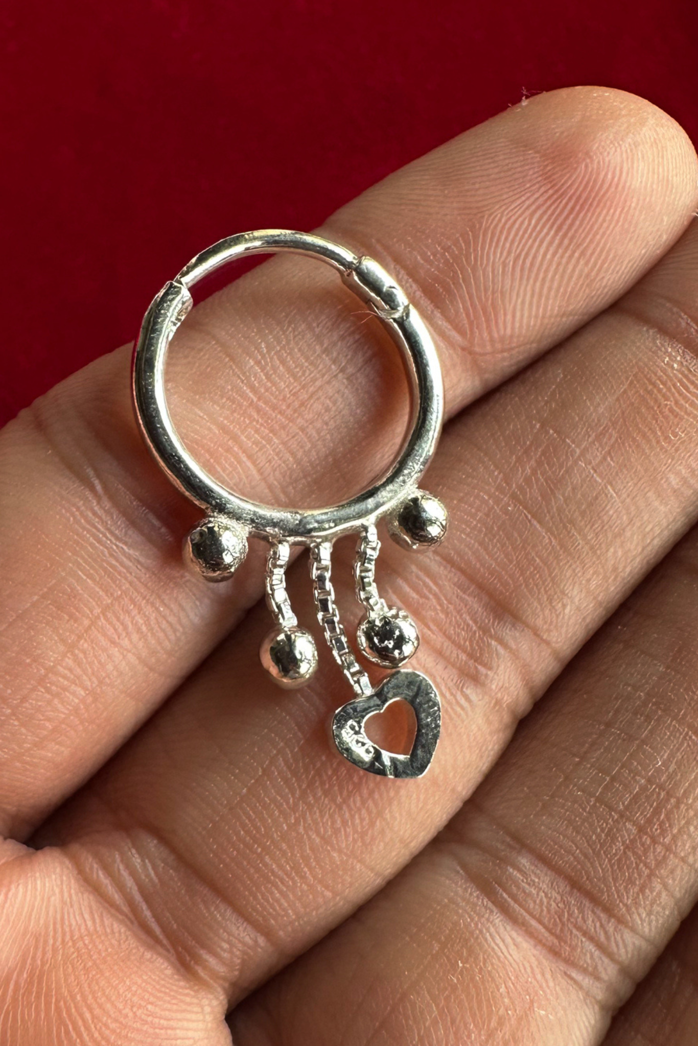 Preet Baali Hoop Earrings- Silver