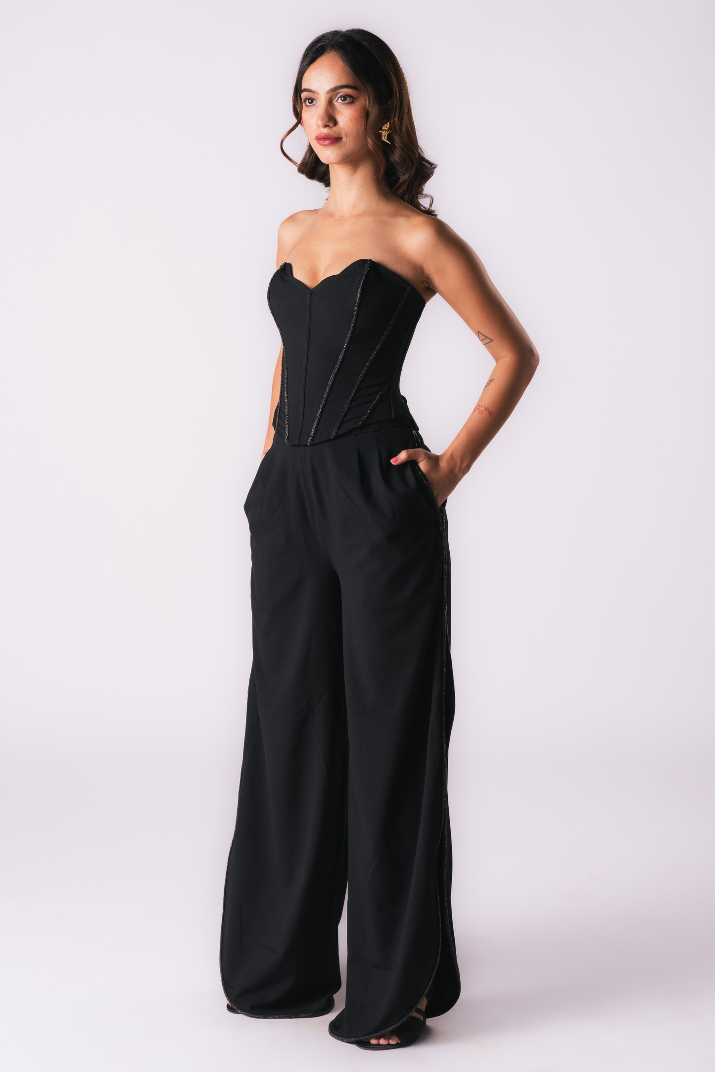 Black Rhinestone Pants