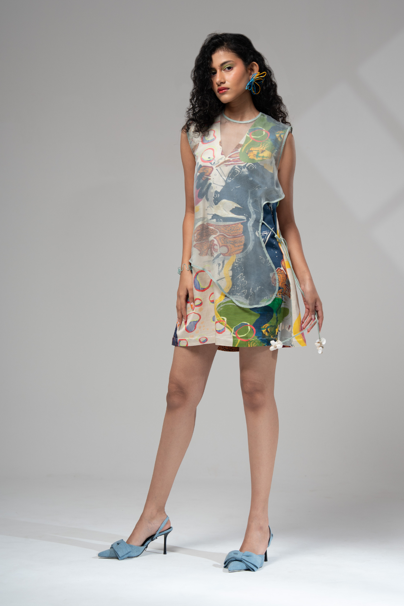 Milo Short Dress w/ Organza Bib